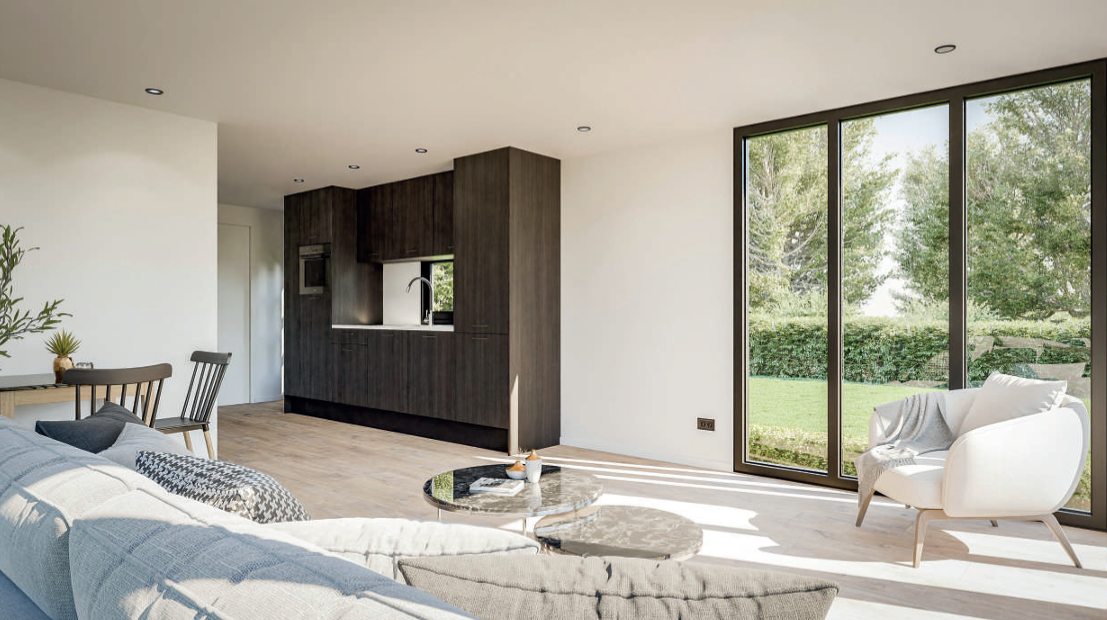 Interieur van een gerealiseerd chaletproject