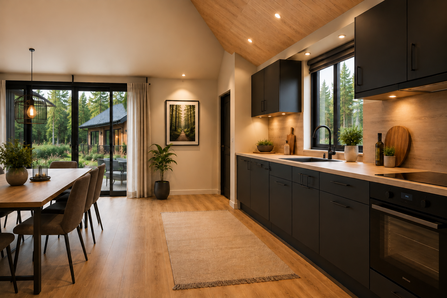 Interieur van een op maat gebouwd chalet